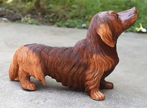 Деревянная фигурка ручной работы "Собака" с коричневой полировкой AM1333  купить в интернет магазине Мебель из массива. Звоните +7 495 961-63-63 Мебель Индонезии
