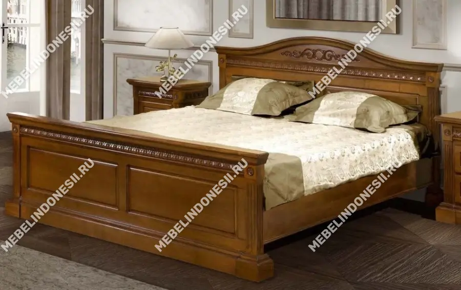 Кровать 160 "Венеция" Орех 762  купить в интернет магазине Мебель из массива. Звоните +7 495 961-63-63 Румынская мебель